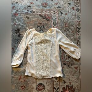 Maeve Cream Lace Panel Top